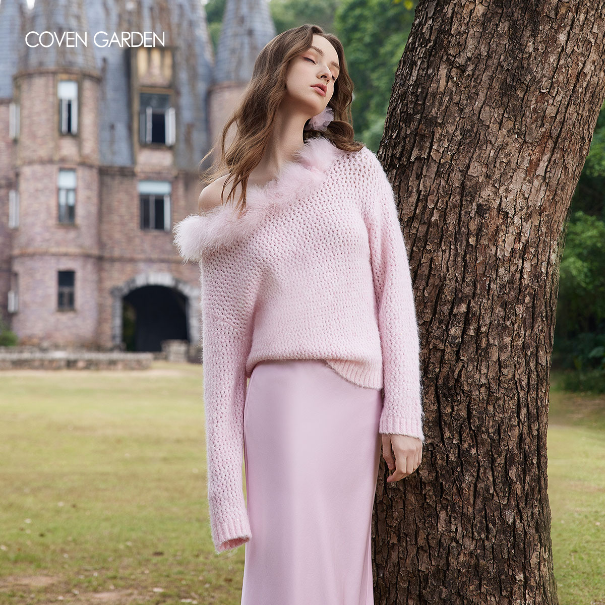 哥文花园慵懒风套头针织衫毛衣CSA1034040