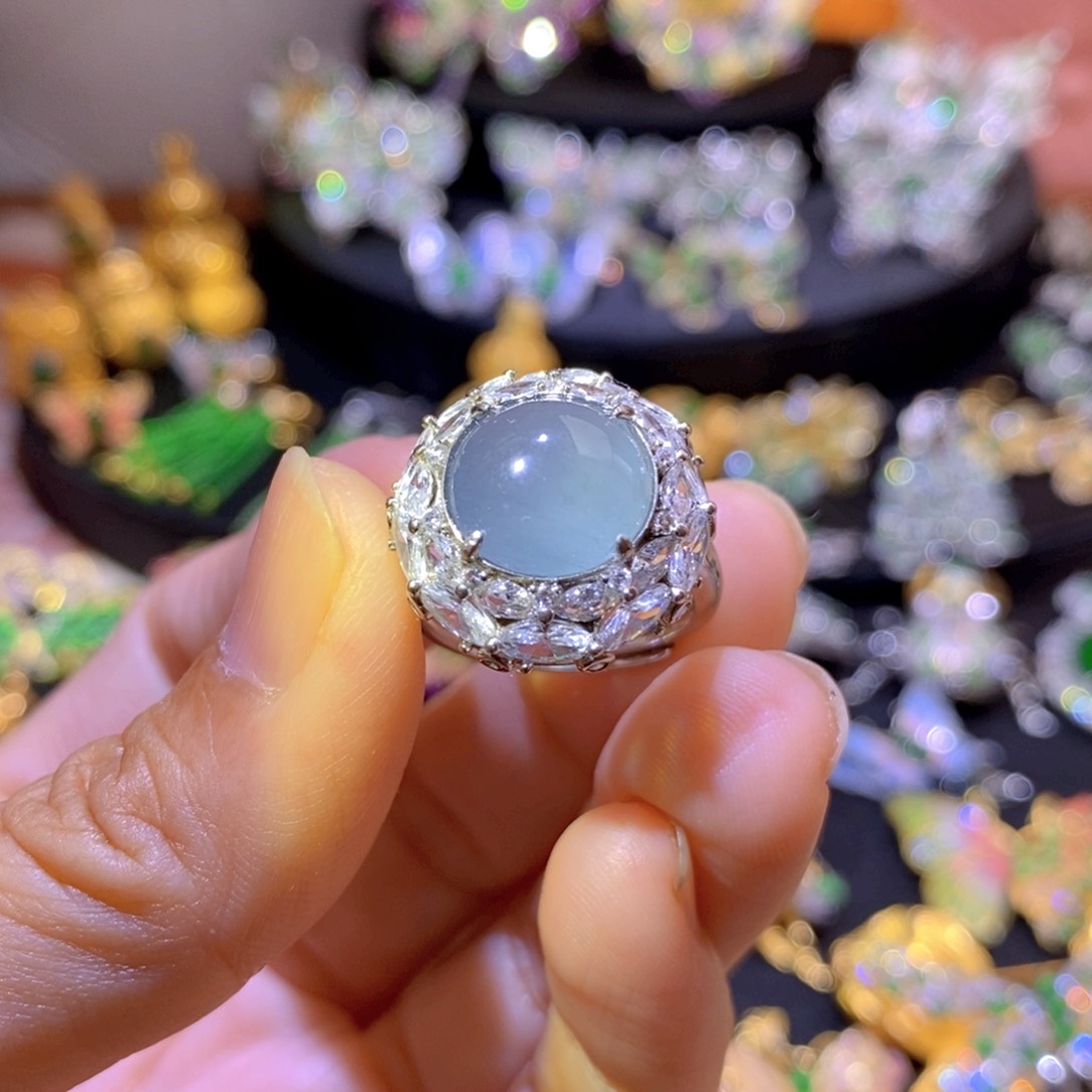 翡翠银S925镶嵌项圈有