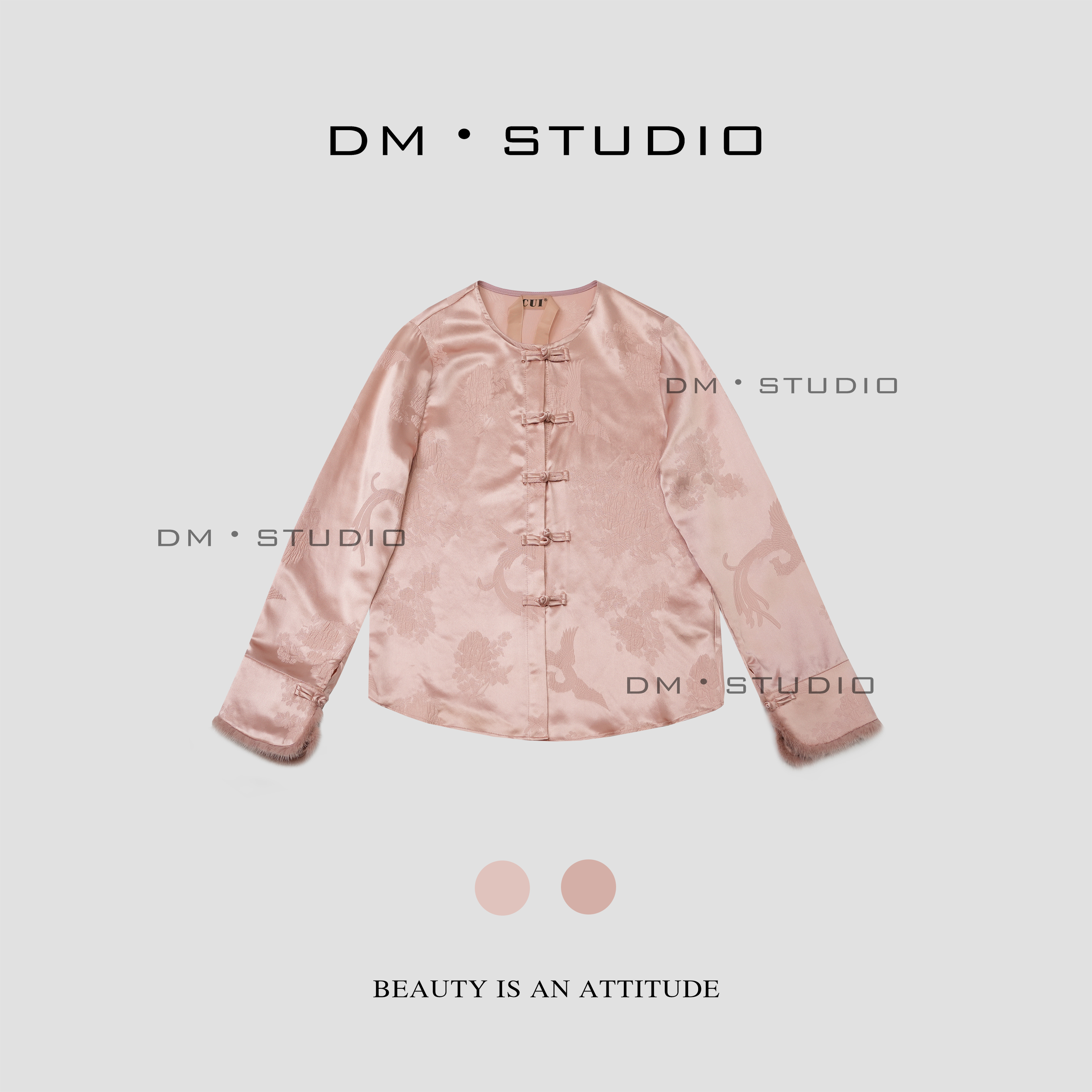 DEDM•STUDIODM/国风春秋高级感工艺提花真丝桑蚕丝衬衣（T6145）