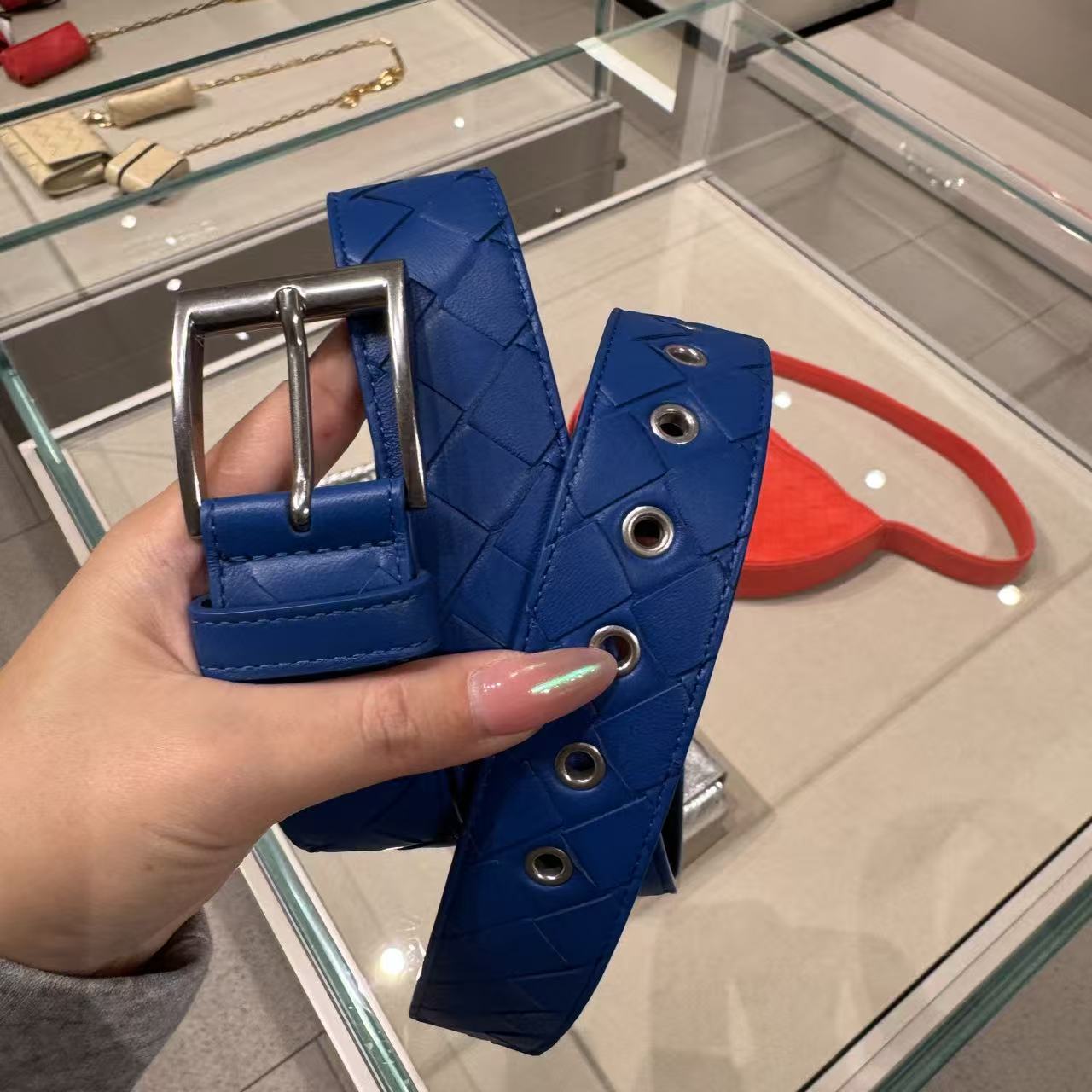 未使用 BOTTEGA VENETA/葆蝶家 /七七/蓝色腰带