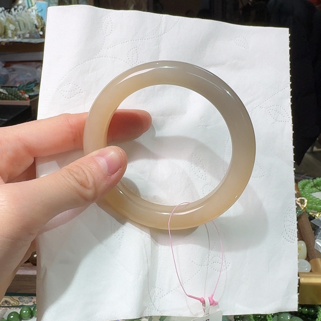 和田玉未镶嵌手链57.5