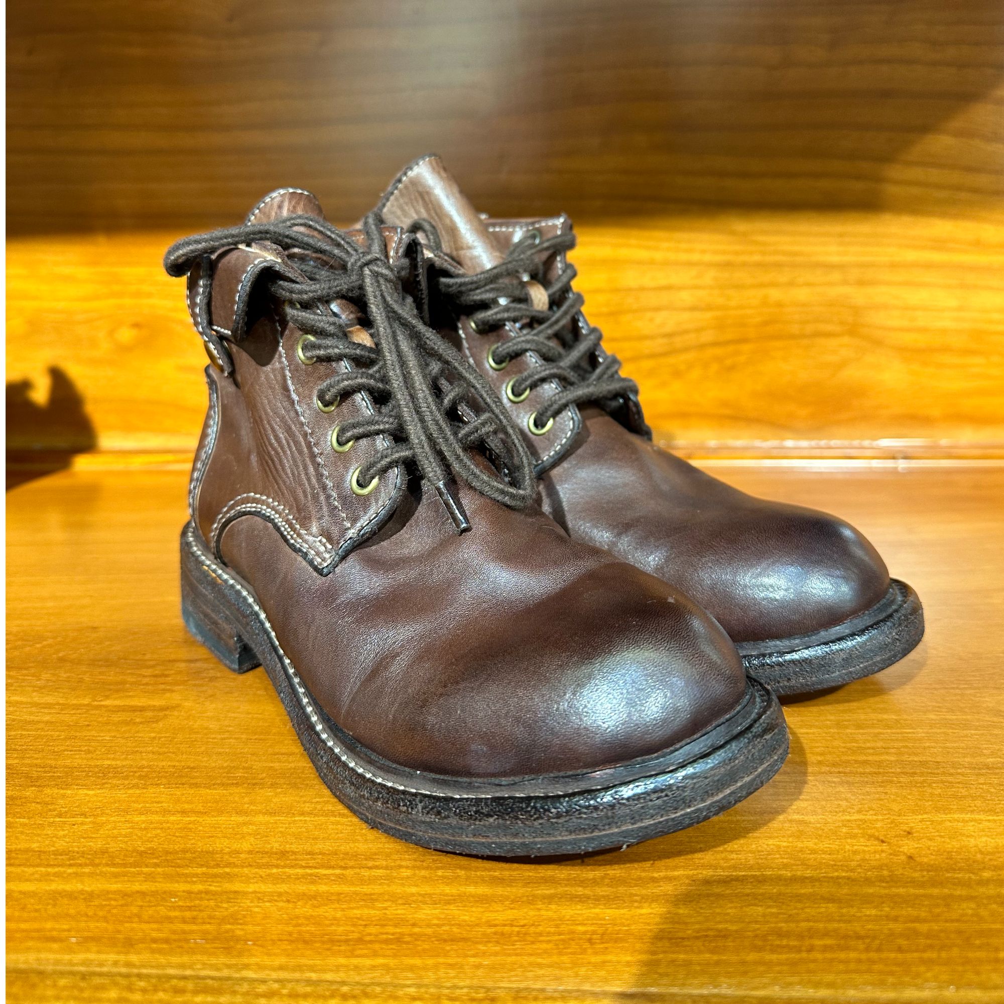 2025高端复古马丁靴英伦风手工马皮工装皮靴