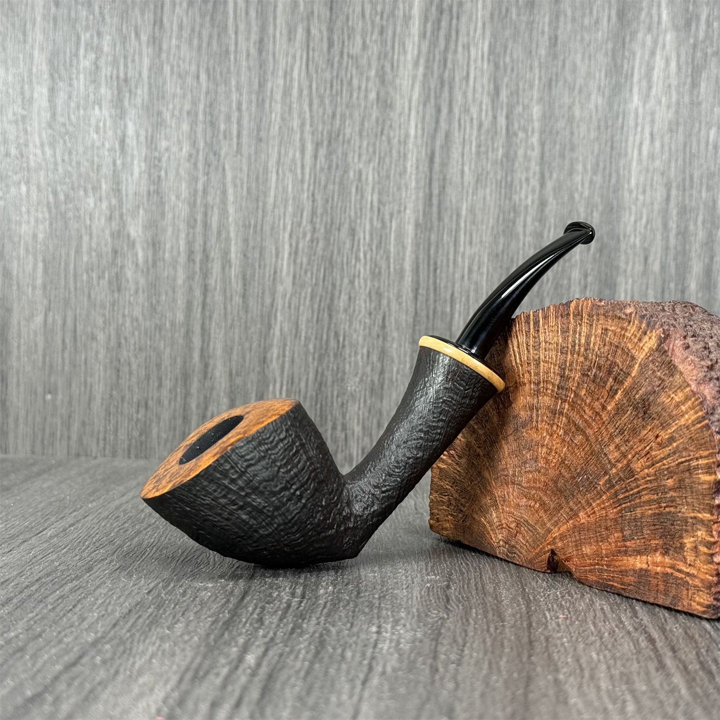 意大利进口DUCA 杜卡 石楠木手工烟斗 喷砂都柏林橡果斗