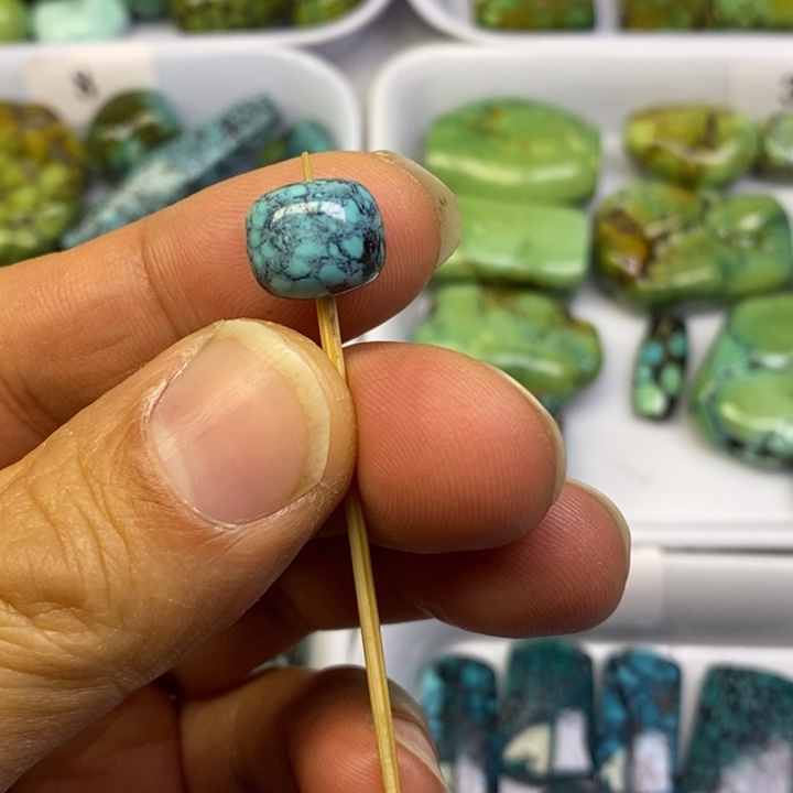 欣****高瓷绿网花老型珠卡11