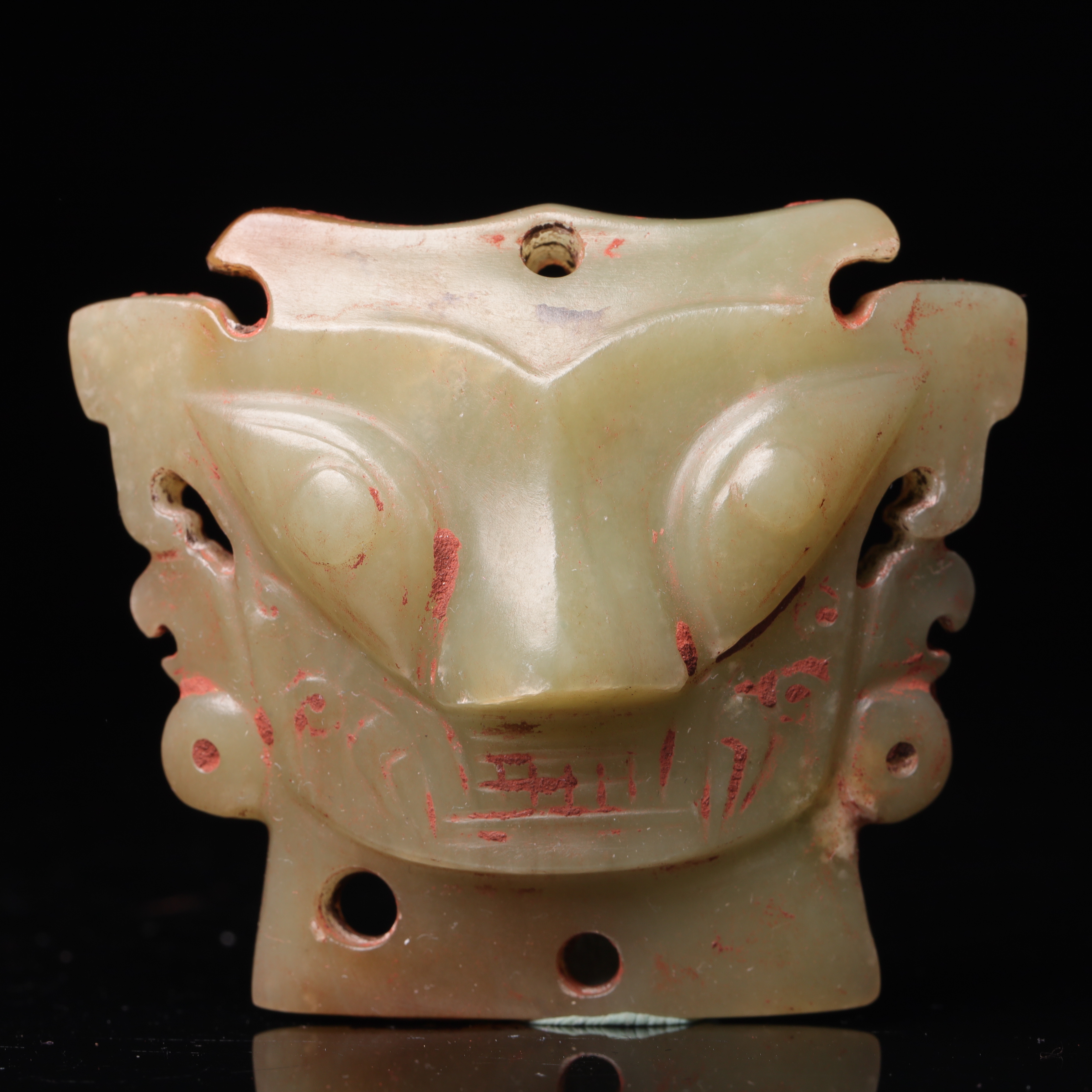 L830【臻】{库出}和田玉人面像-NX