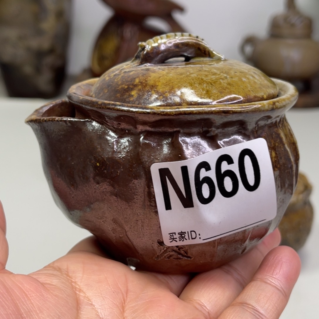 备前烧作品 一点粘窑底部磕窑裂