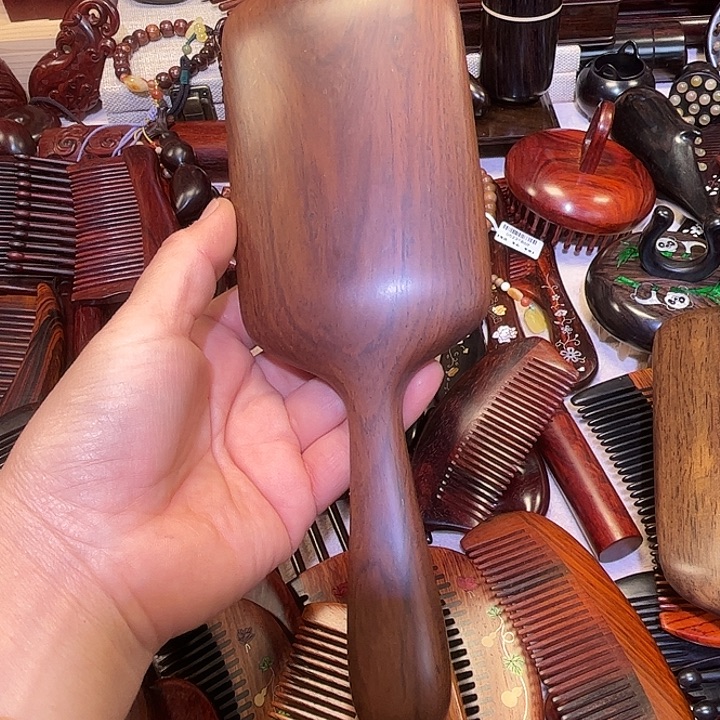 红酸枝木类黑檀木大钱梳子