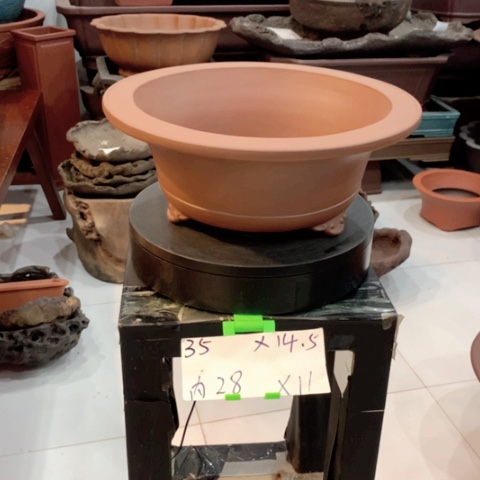 紫砂花盆仿古色圆盆