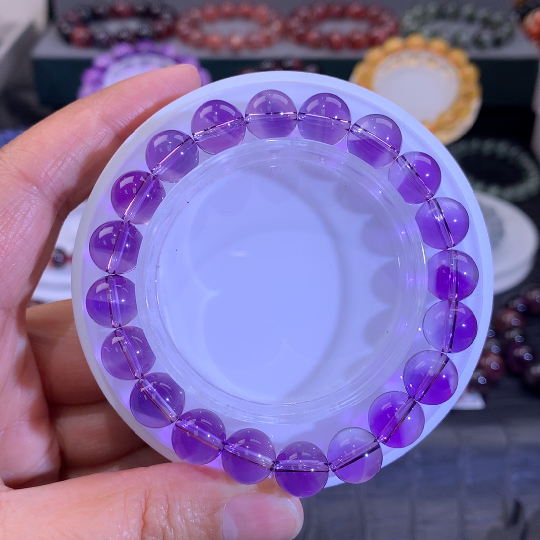 水晶手链未镶嵌10.8毫米紫水晶