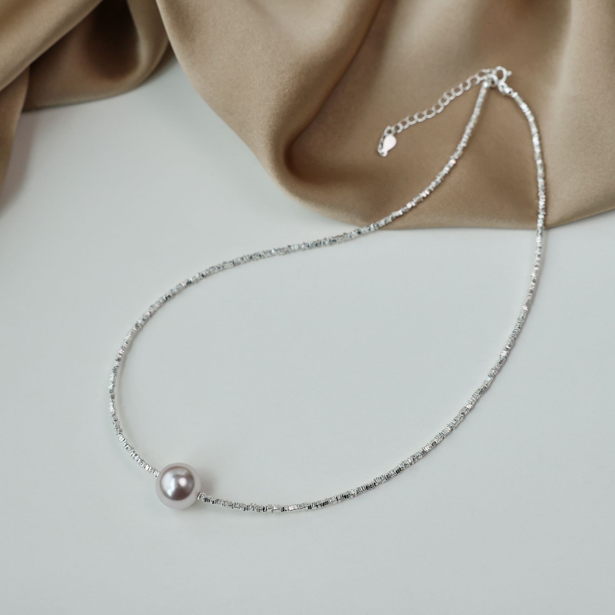 链子925银 超闪碎银曼塔玫瑰紫珠项链气质时尚百搭简约轻奢