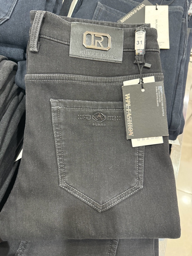 修身男牛仔裤秋冬新款商务休闲中厚弹力直筒裤中青年中高腰黑灰裤