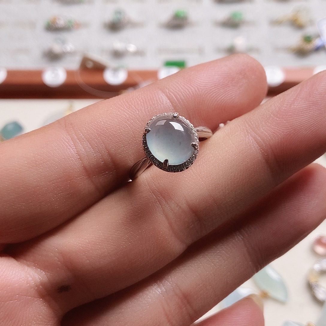 翡翠银S925镶嵌戒指