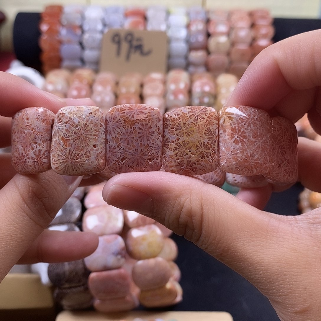 硅化珊瑚（珊瑚玉）未镶嵌手牌 上新15