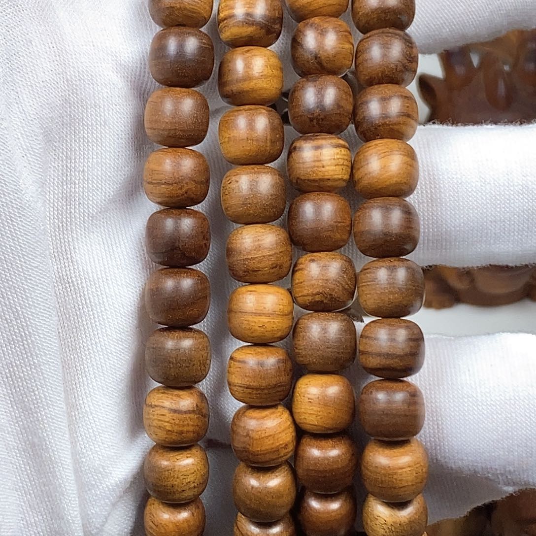 檀香木手串/手链米****?老山檀香89沉水多圈焦糖瑕疵
