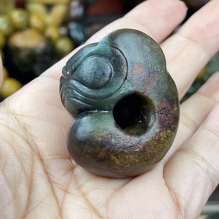 岫岩河磨玉（透闪石质玉）把件未镶嵌牧*一