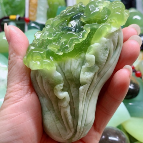 未镶嵌蛇纹石玉手把件