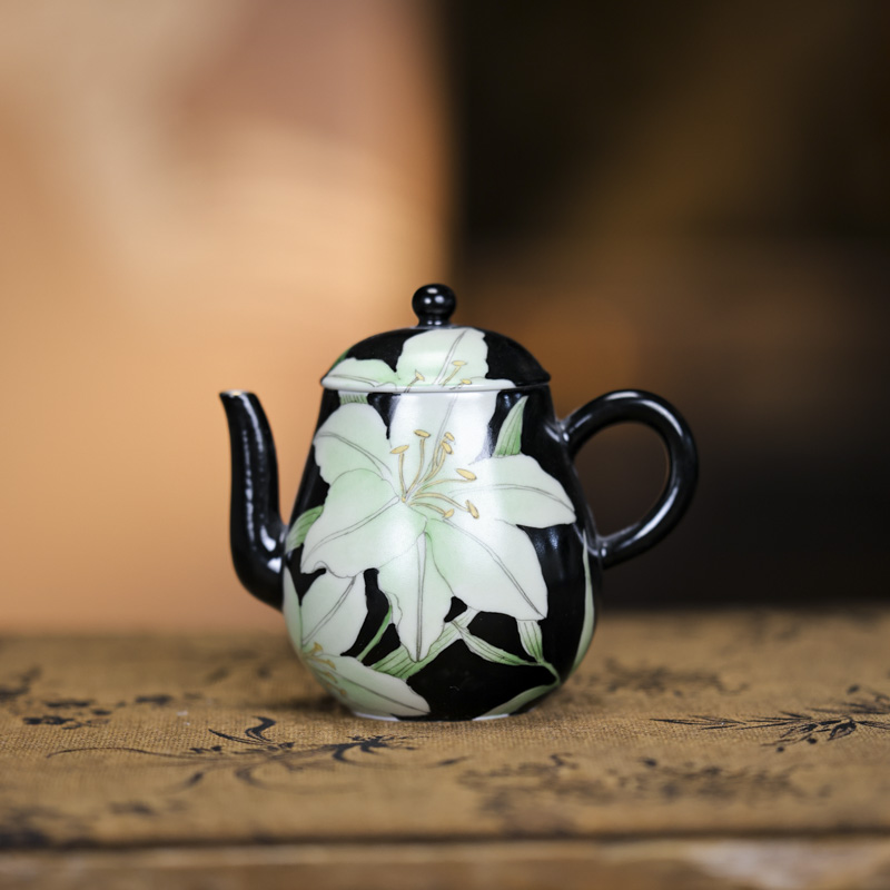 黑金百合茶壶（yx-ys-00008）