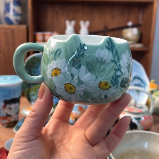 盘景德镇釉下手绘陶瓷 