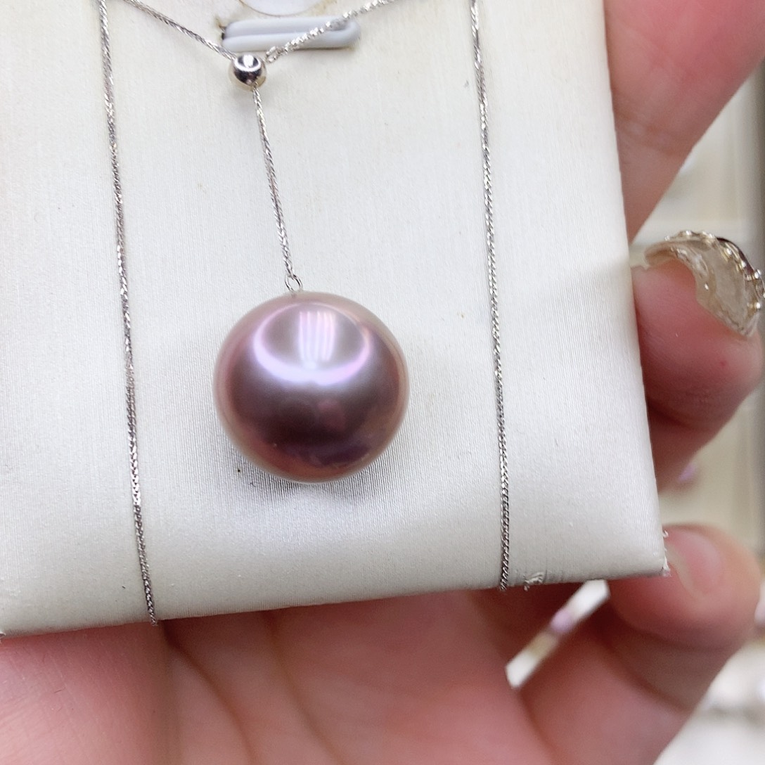 淡水珍珠吊坠(赠链)18K金镶嵌春*