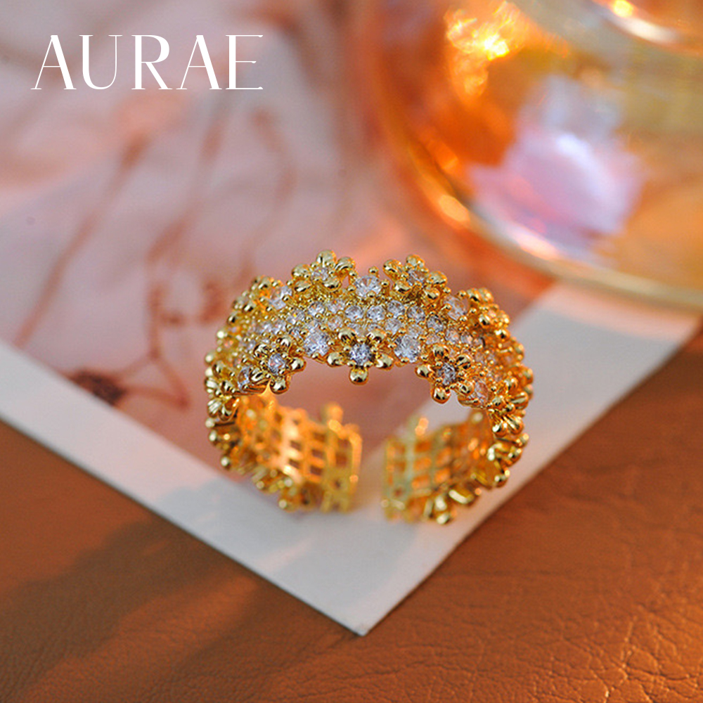 铜合金戒指 小众轻奢百搭气质法式设计感金色戒指-099