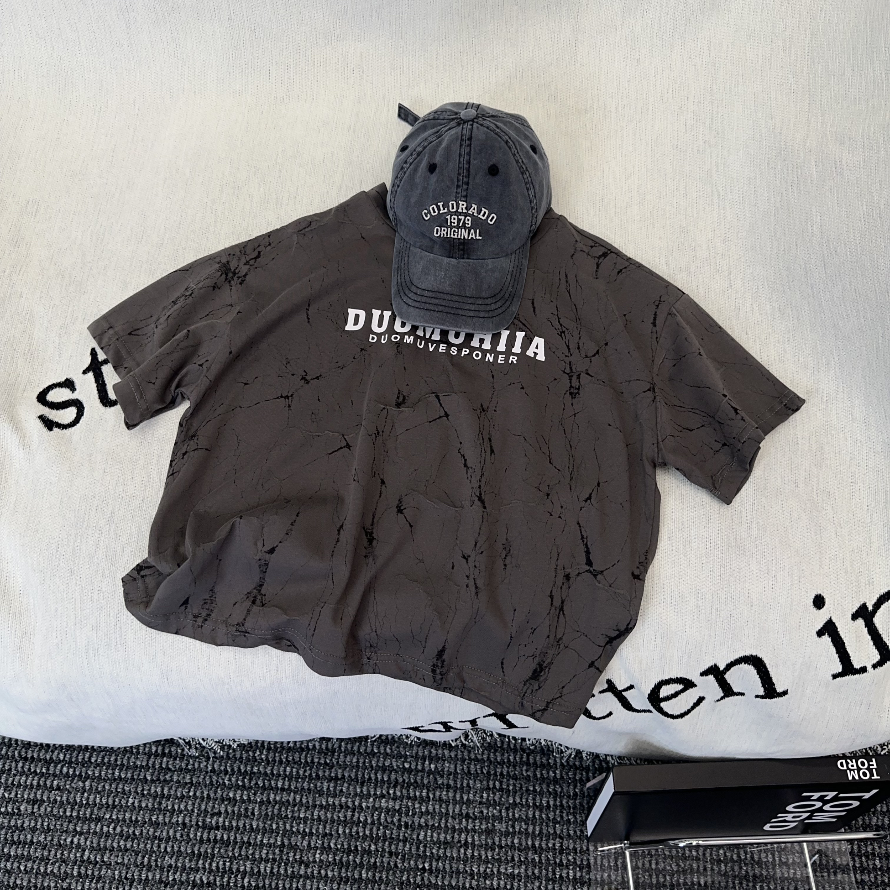 KM PERSONALITY 2025 新款 夏季男童短袖T恤 灰色6642