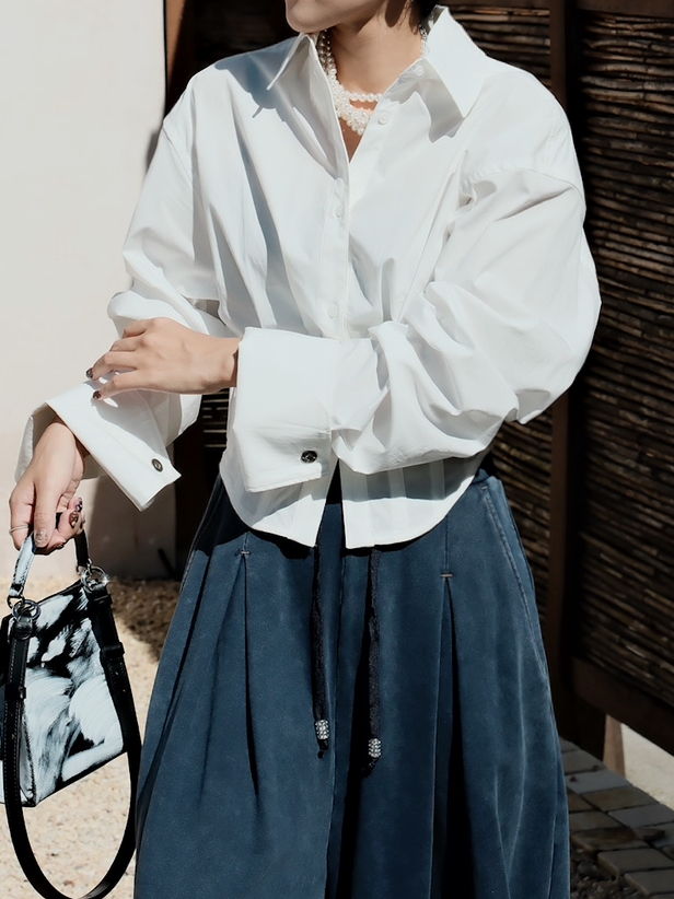 腰精系列、束腰短款衬衫