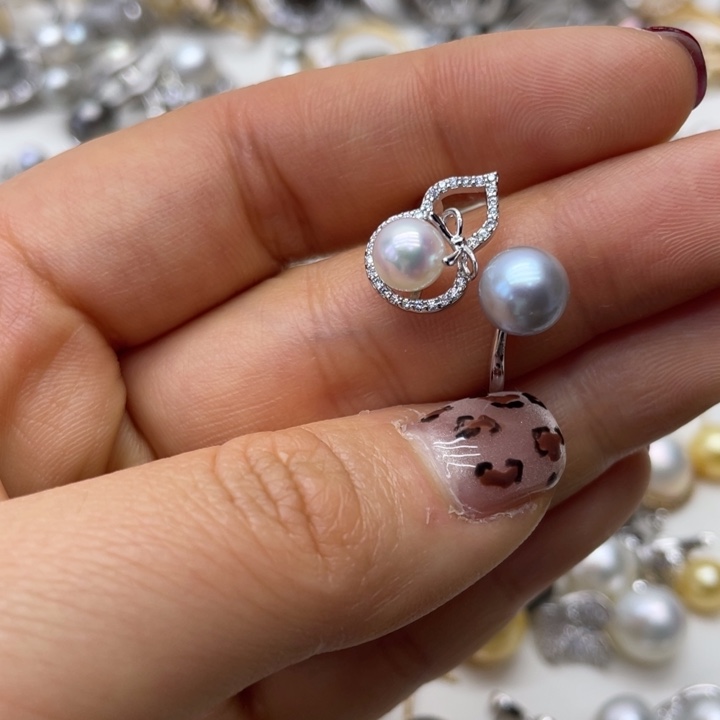 海水珍珠戒指银S925镶嵌