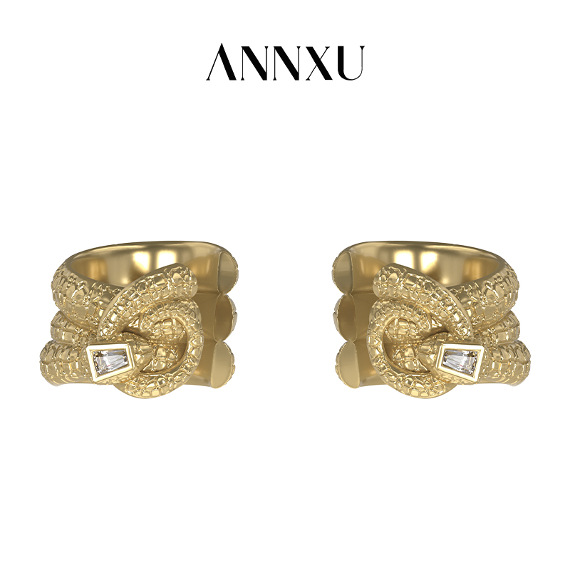 ANNXU 铜合金耳饰 灵蛇纳福系列灵韵耳骨夹原创设计耳饰耳夹