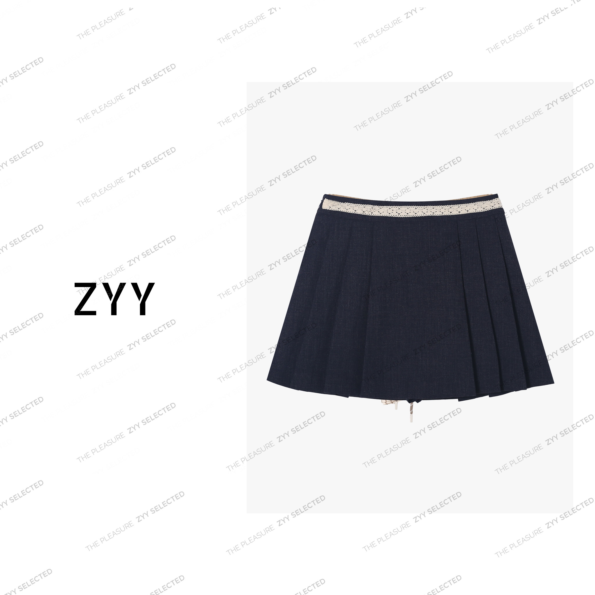 ZYY【蓝色海岸】2025S/S新品法式学院风显瘦A字半身裙女X25XDQ00253