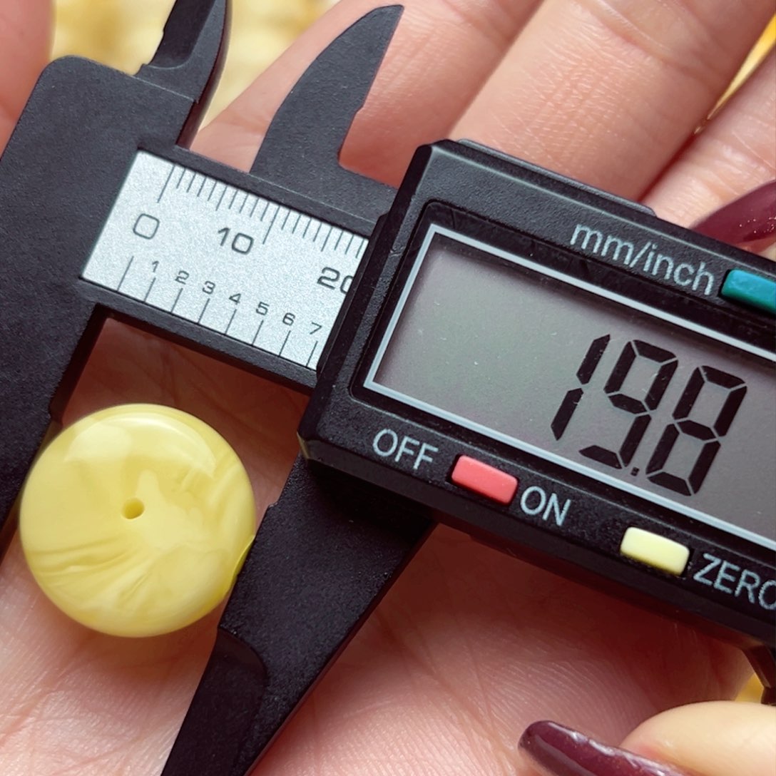 琥珀裸石未镶嵌19.8mm微瑕扣子