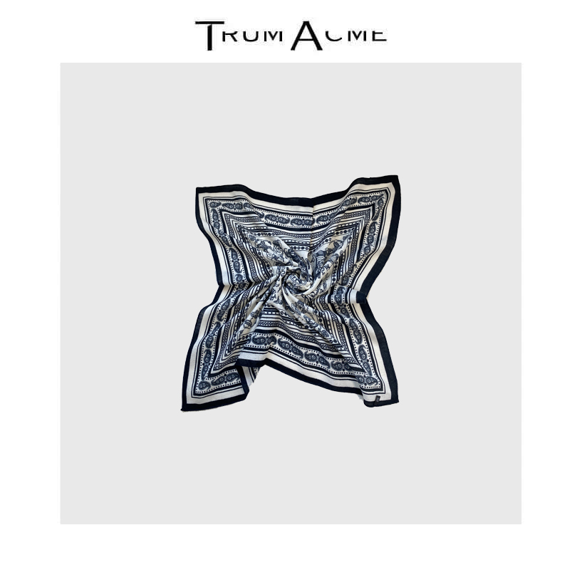 TrumAcme~2025新款法式丝巾薄款不起球花纹多功能丝巾气质