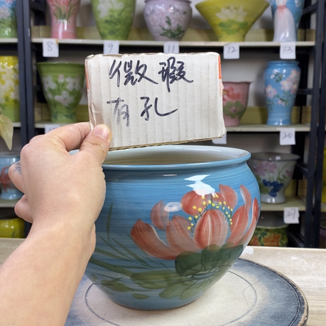 景德镇手工手绘陶瓷花盆