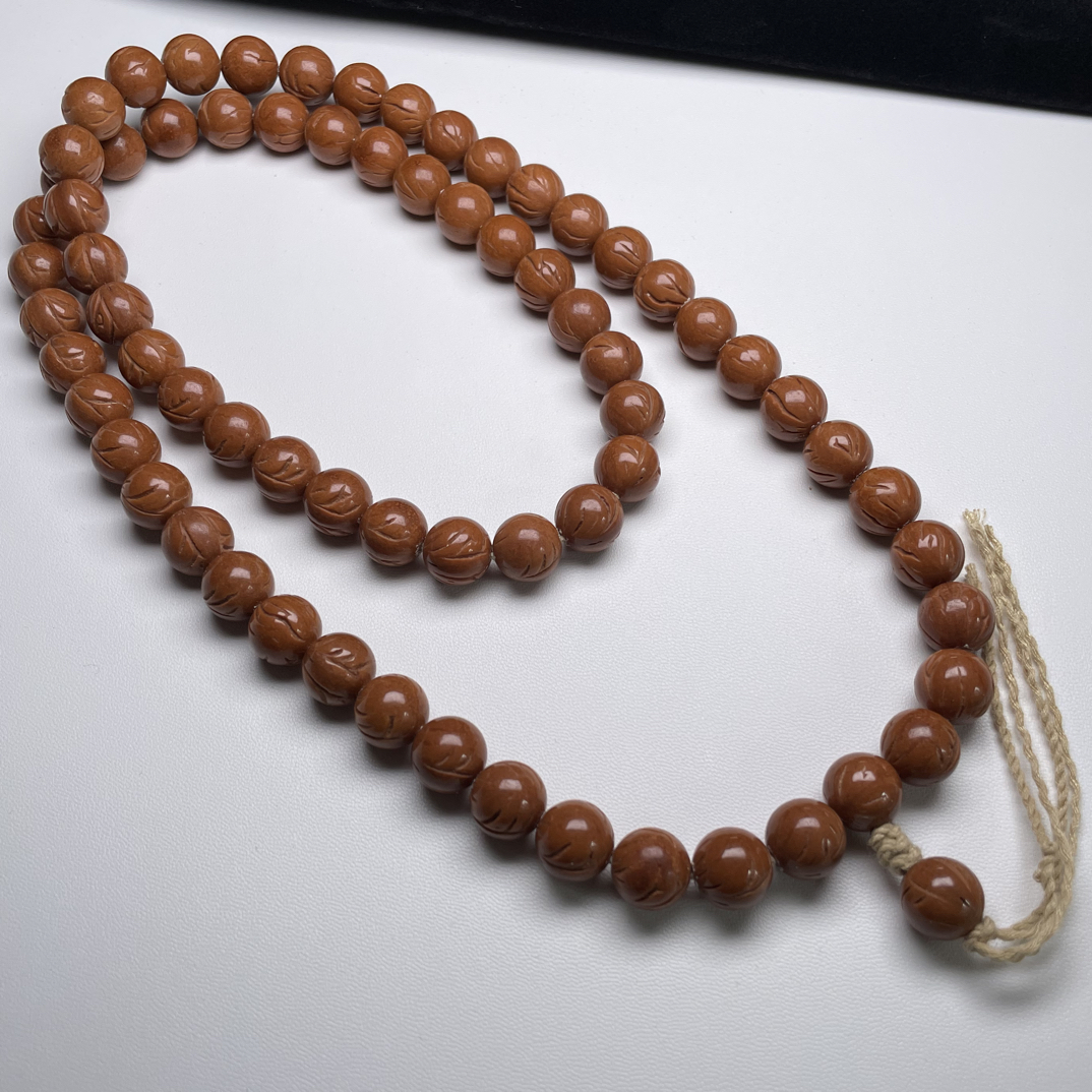 【68颗】龙纹桃核 精品正圆光珠脖挂文玩没科技12左右尺寸