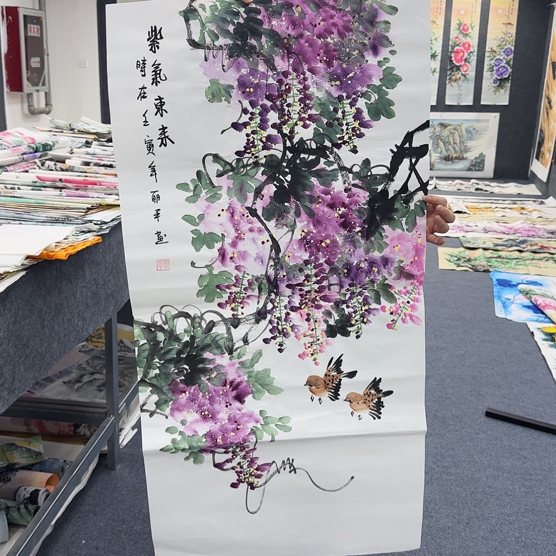 国画作品小姐姐放漏中
