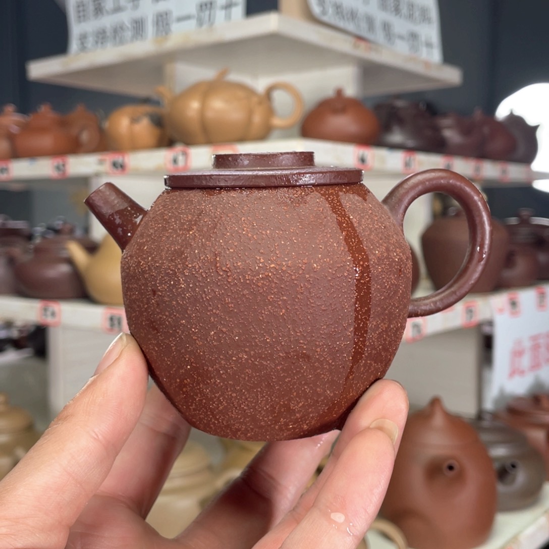紫砂茶壶紫泥半手工210毫升