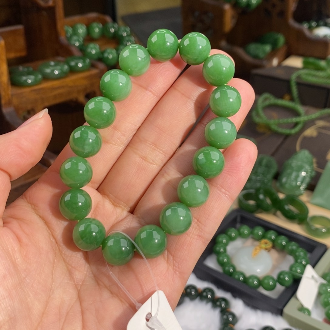 和田玉（碧玉）手链未镶嵌1*.