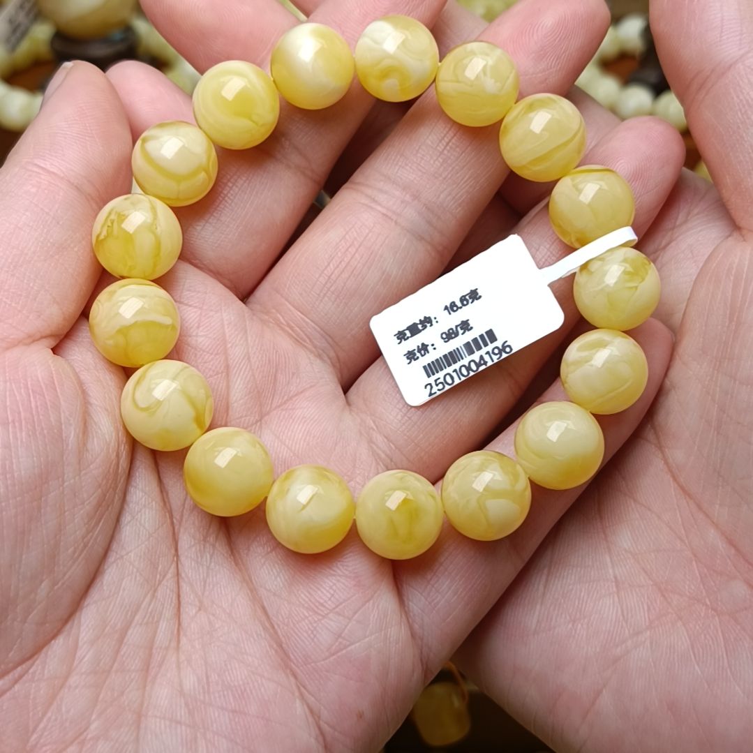 蜜蜡手链未镶嵌12圆珠