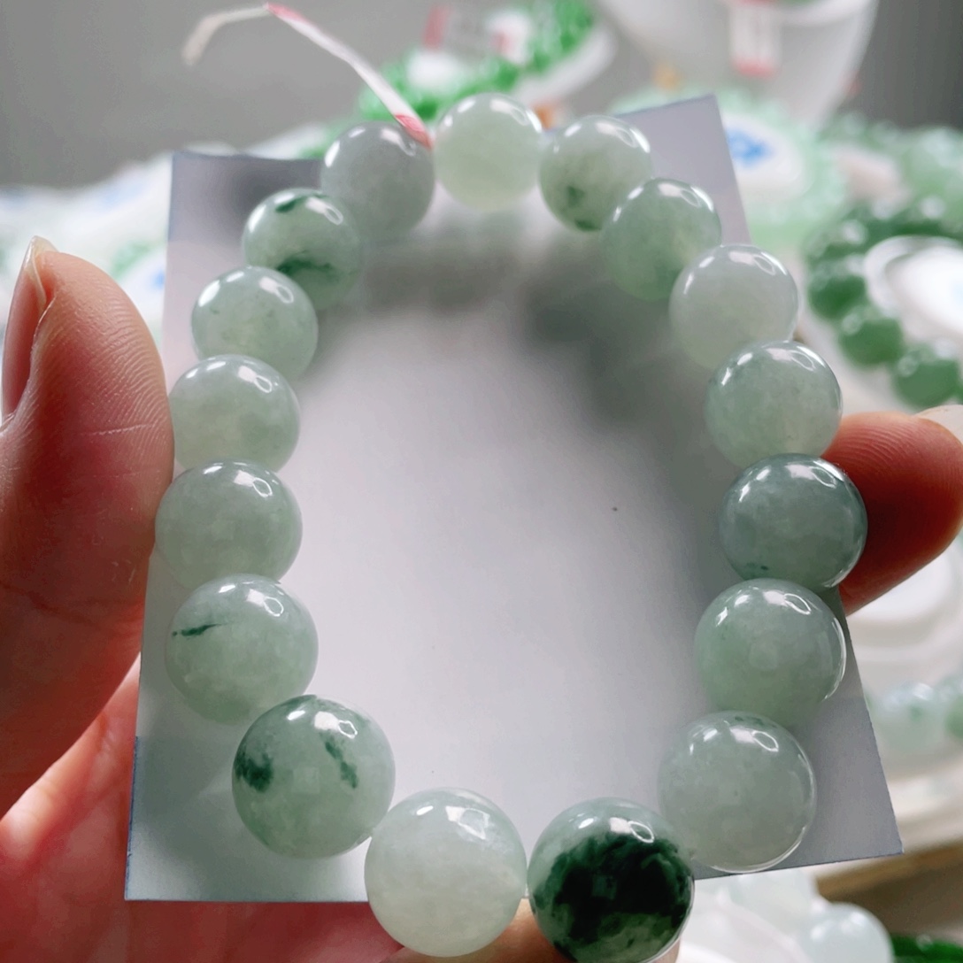 翡翠未镶嵌手链手串12+