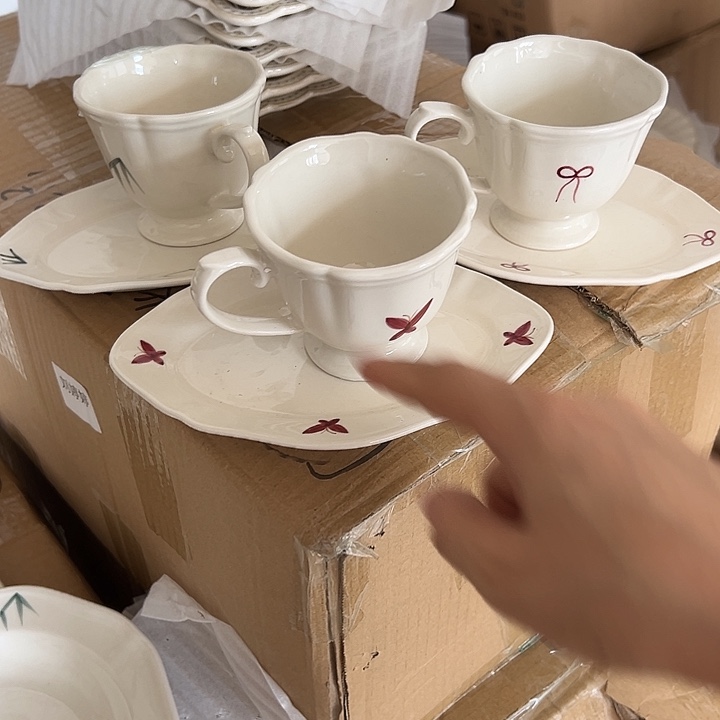 瓷片默认瑕疵商品杯碟3套