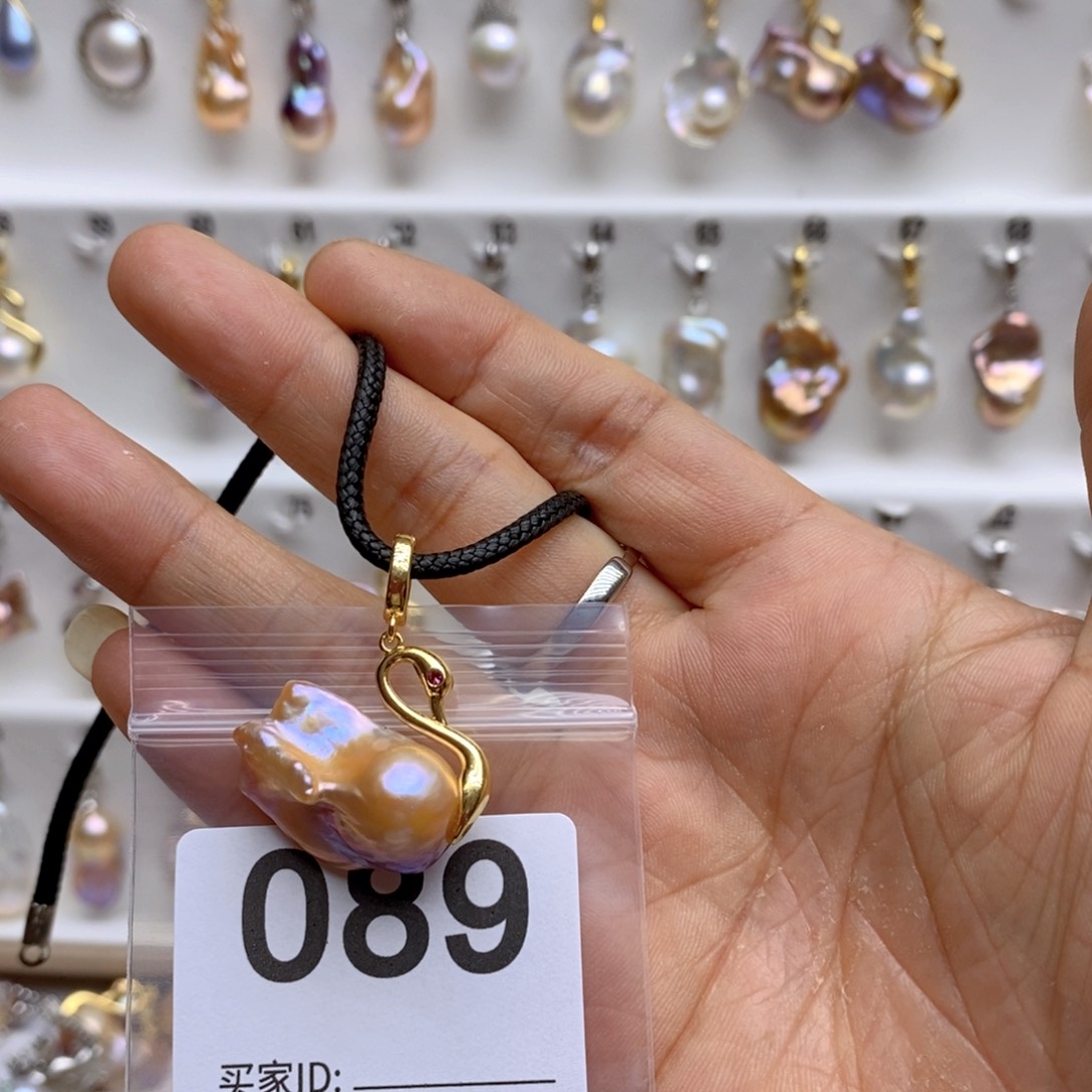 淡水珍珠颈饰银S925镶嵌89
