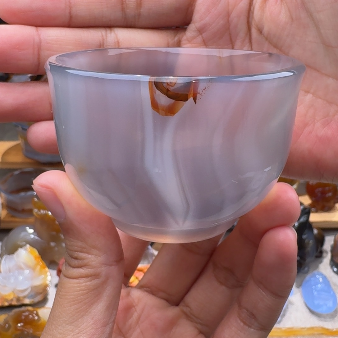 玛瑙/玉髓玛瑙茶杯70毫升未镶嵌