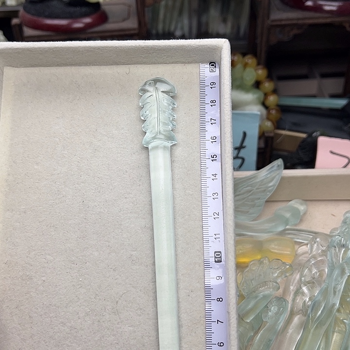 蛇纹石玉未镶嵌发簪鱼骨