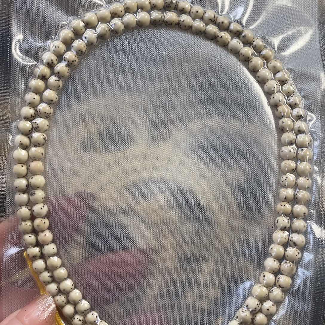 星月菩提吊坠石玉料骨瓷白大留白圆珠尺寸5