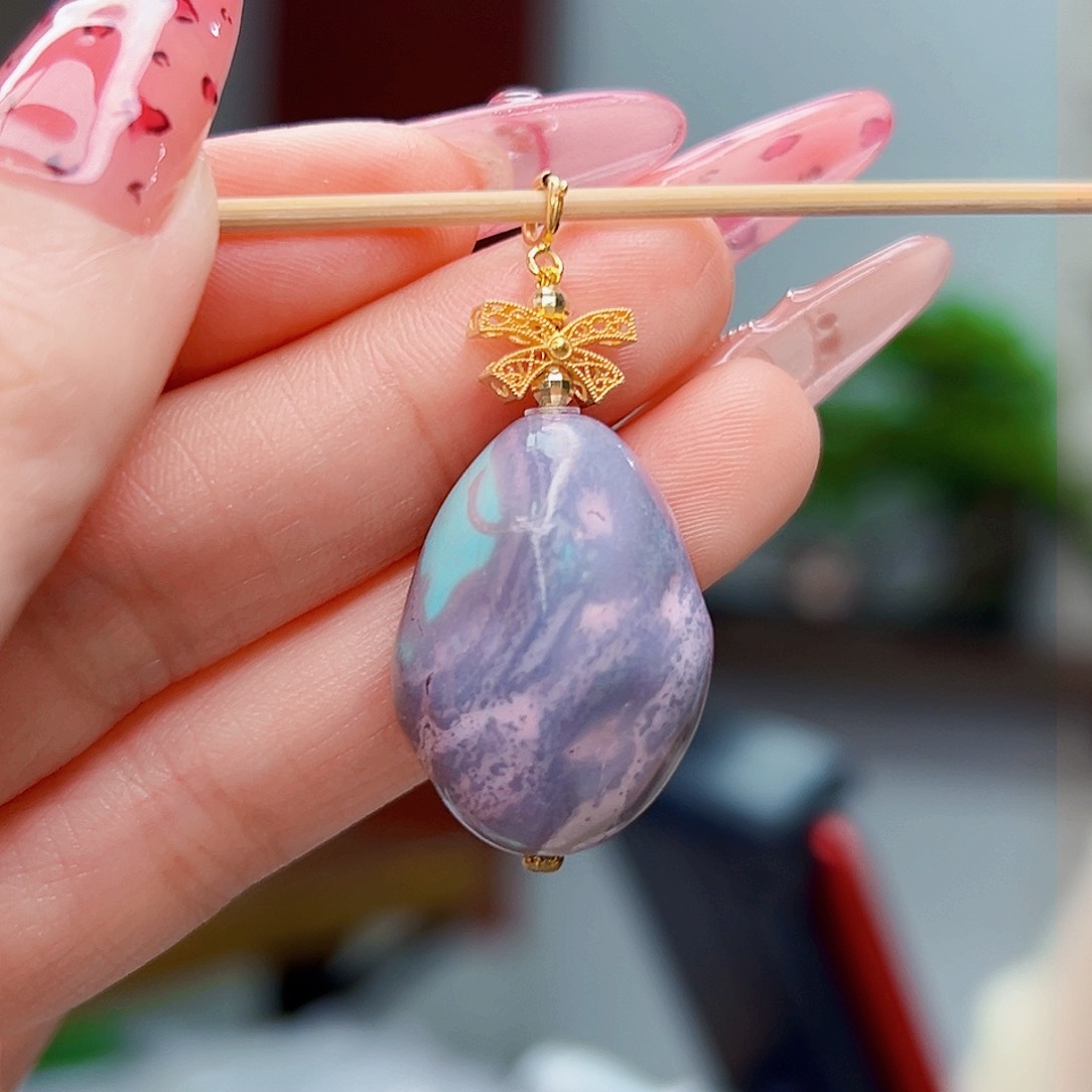 绿松石珠宝奇石18K金镶嵌