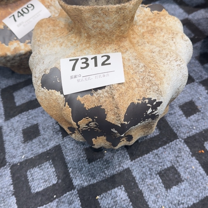 快***儿瓷片景德镇高温花器编码7312高31口6默认无孔