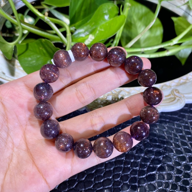 高品血滴堇青单圈猫眼12mm左右手串