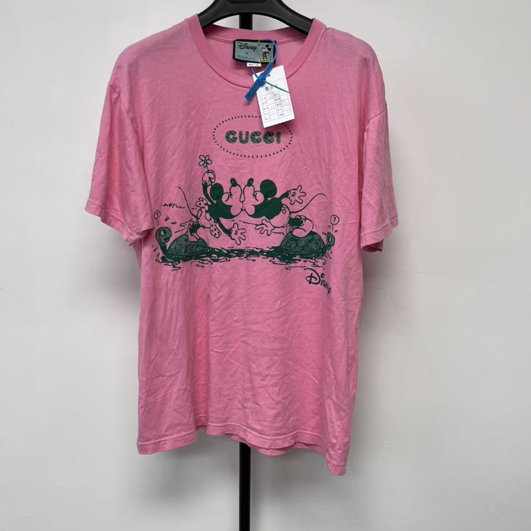 99新 GUCCI/古驰 迪士尼米奇系列卡通印花圆领套头短袖 01696