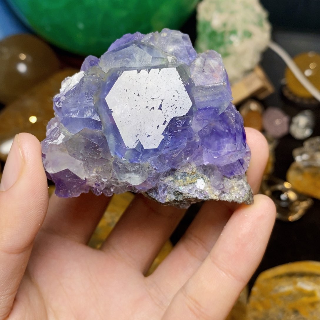 萤石天然瑶岗仙蓝萤石矿标未镶嵌