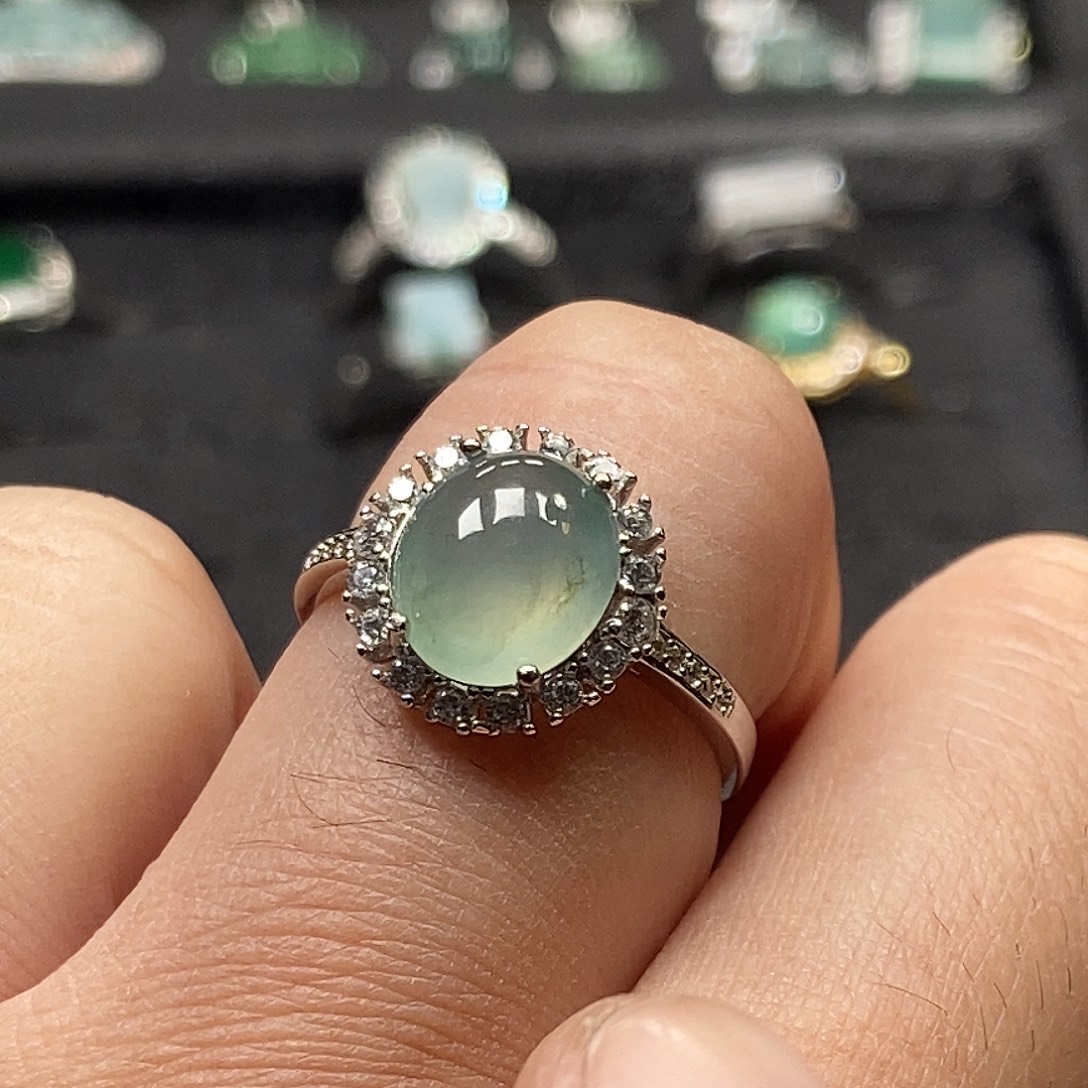 翡翠银S925镶嵌戒指