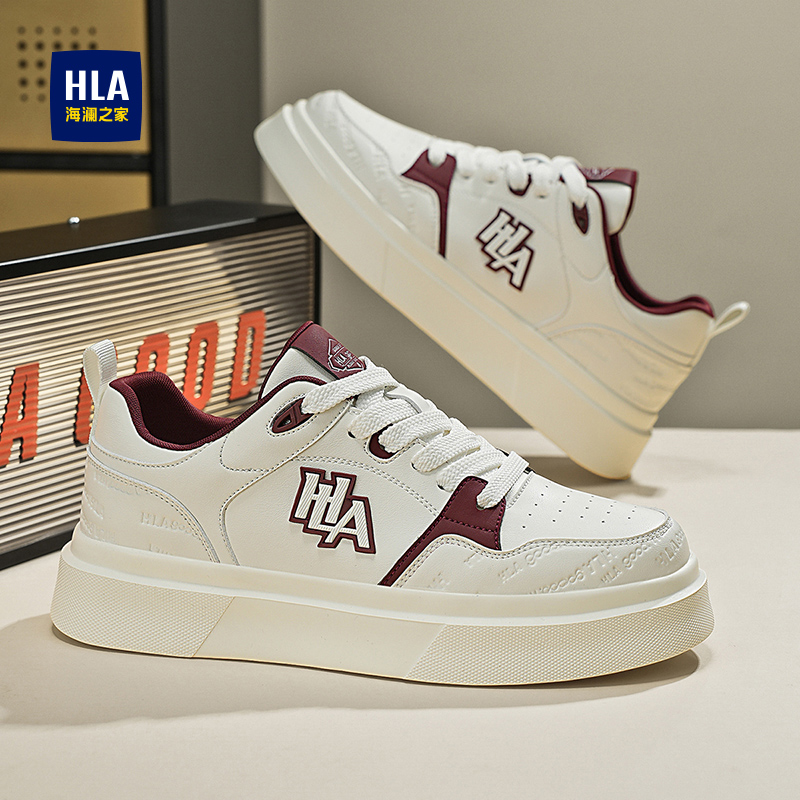 HLA/海澜之家25年秋季新品增高防臭休闲运动软底防滑耐磨男鞋板鞋